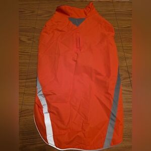 Orange Dog Raincoat with Reflective Stripes